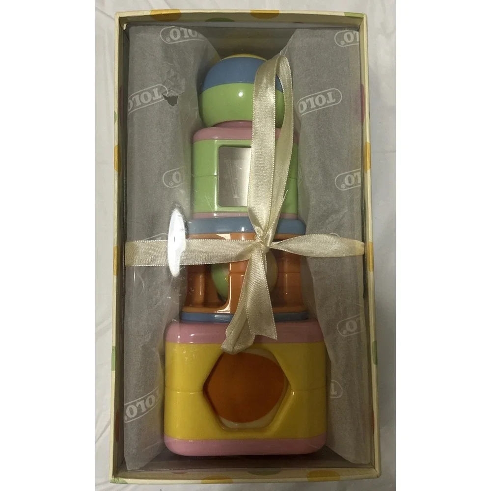TOLO PASTEL STACKABLE BABY‎ BLOCKS SET TOYS TODDLERS BALL MOTOR SKILLS NEW